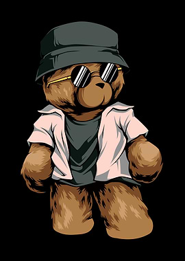 Cool Teddy Bear Illustration