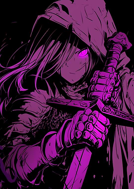 Purple Anime Warrior