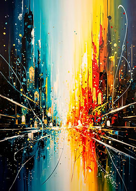 Abstract Cityscape Painting