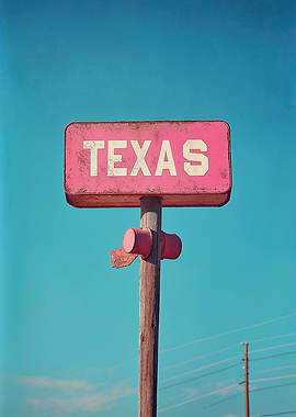 Texas TX Pink Sign