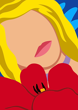 Close Up Blonde and Flower