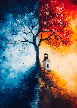 Lighthouse Between Seasons