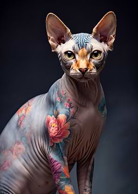 Tattoed Sphynx Cat