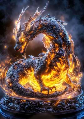 Fiery Dragon Statue