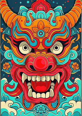 Japanese Yokai Oni Mask