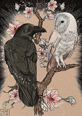 Raven and Owl in Bloom
