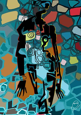 Abstract Figure in Mosaic