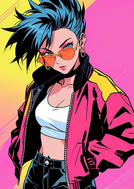 Anime Girl in 80s Style