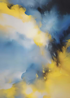 Abstract Blue and Yellow Swirls