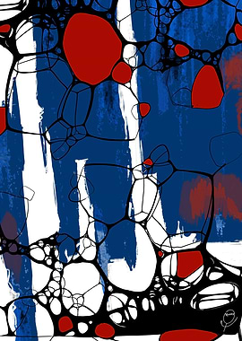 Abstract Red and Blue