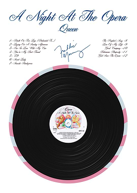 Queen A Night at the Opera Album Vinyl Poster Design