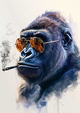 Gorilla Smoking