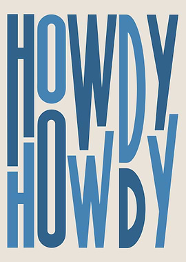 Howdy Art Poster Print Modern Design Patriotic Wall Decor Southern Home Decor Art