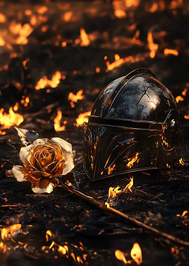 Knight Helmet and Rose