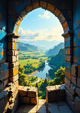 Painted Castle View of the Valley