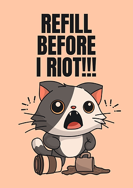 Cute Cat Cartoon: Coffee Riot