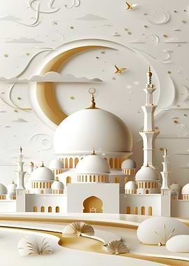 Mosque Papercut Art