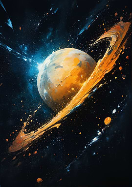 Cosmic Planet with Ring