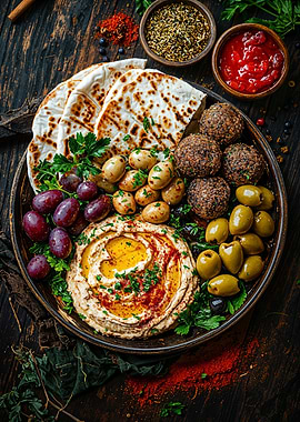 Hummus Platter with Falafel