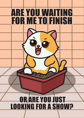 Hilarious Cat Bathroom Print