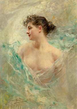 Woman in Green Drapery