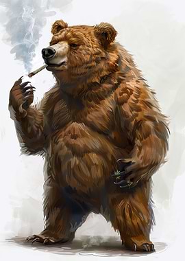 Bear Smoking