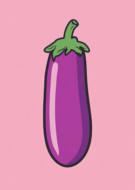 Purple Eggplant Illustration