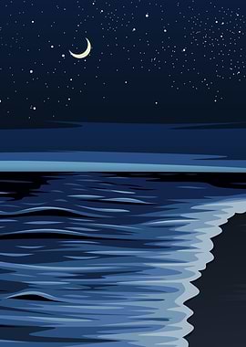 Night Ocean Scene
