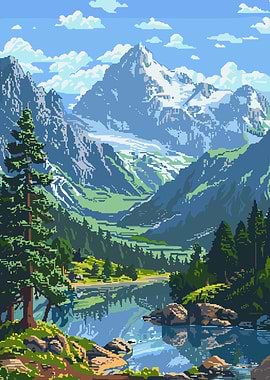 Pixel Art Mountains