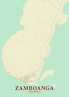 Zamboanga Peninsula Vintage Map