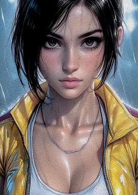 Anime Girl in Yellow Jacket