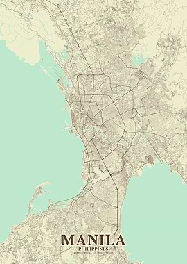 Manila City Minimal Vintage Map