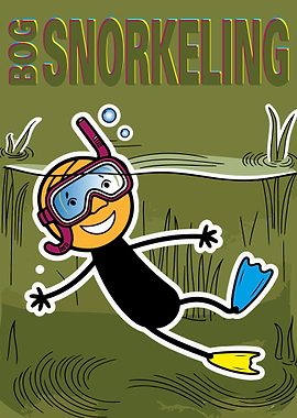 Bog Snorkeling Cartoon