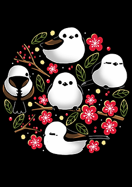 Cute Birds in Bloom