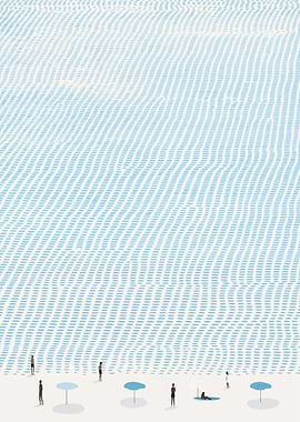 Beach Coastal Blue Minimalist