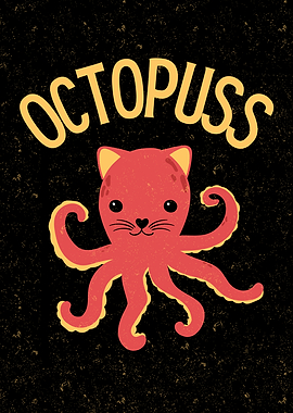Octopus Cat Illustration
