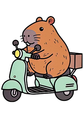 Capybara on Scooter