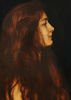 Woman with Long Red Hair Franz von Stuck