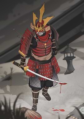 Samurai Warrior Illustration