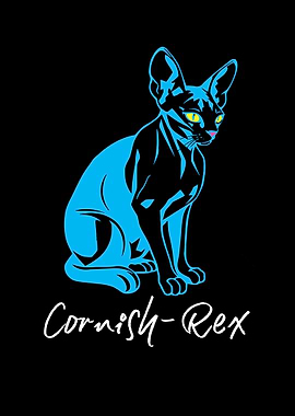 Cornish Rex Cat Illustration