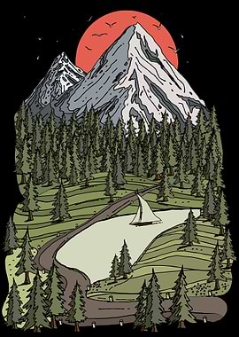 Mountain Lake Sunset