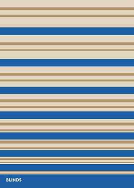 Blue and Beige Striped Blinds