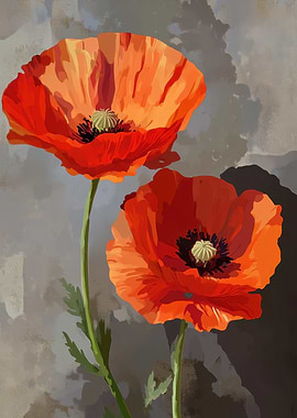 Poppy Flower Painting