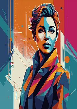 Woman in Geometric Art
