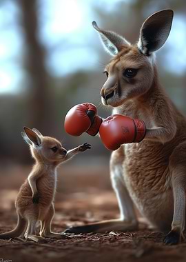 Kangaroo Boxing Match