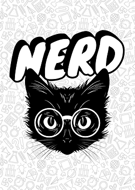 Nerd Cat Illustration