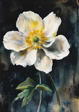 White Flower Watercolor