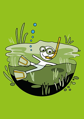 Stick Figure Snorkeling in the bog