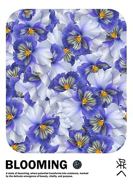 Blue and White Pansy Flowers