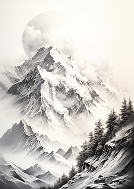 Snowy Mountain Landscape